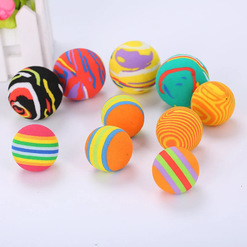 1pcs Self-excited Cat Toy Ball Foam Ball Pet Toy Cat Multicolor Ball Color Random Pet Supplies