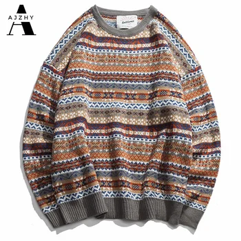 

Folk-custom Sweaters Men 2019 New Autumn Fashion Mens Pullovers Round Neck Vintage Sweater Dress Clothes Homme Camisolas Homem