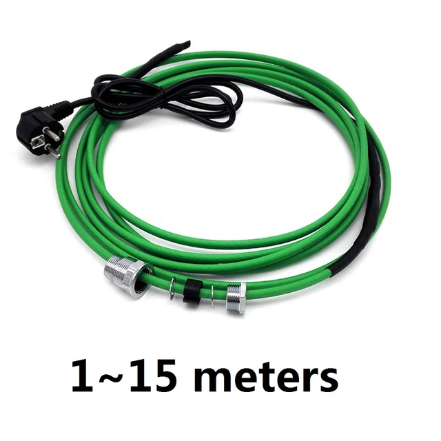 1~15m Self Regulating Heating Cable Inside The Water Pipe 17w/m Anti-freeze Heating  Wire With Eu Plug - Electrical Wires - AliExpress