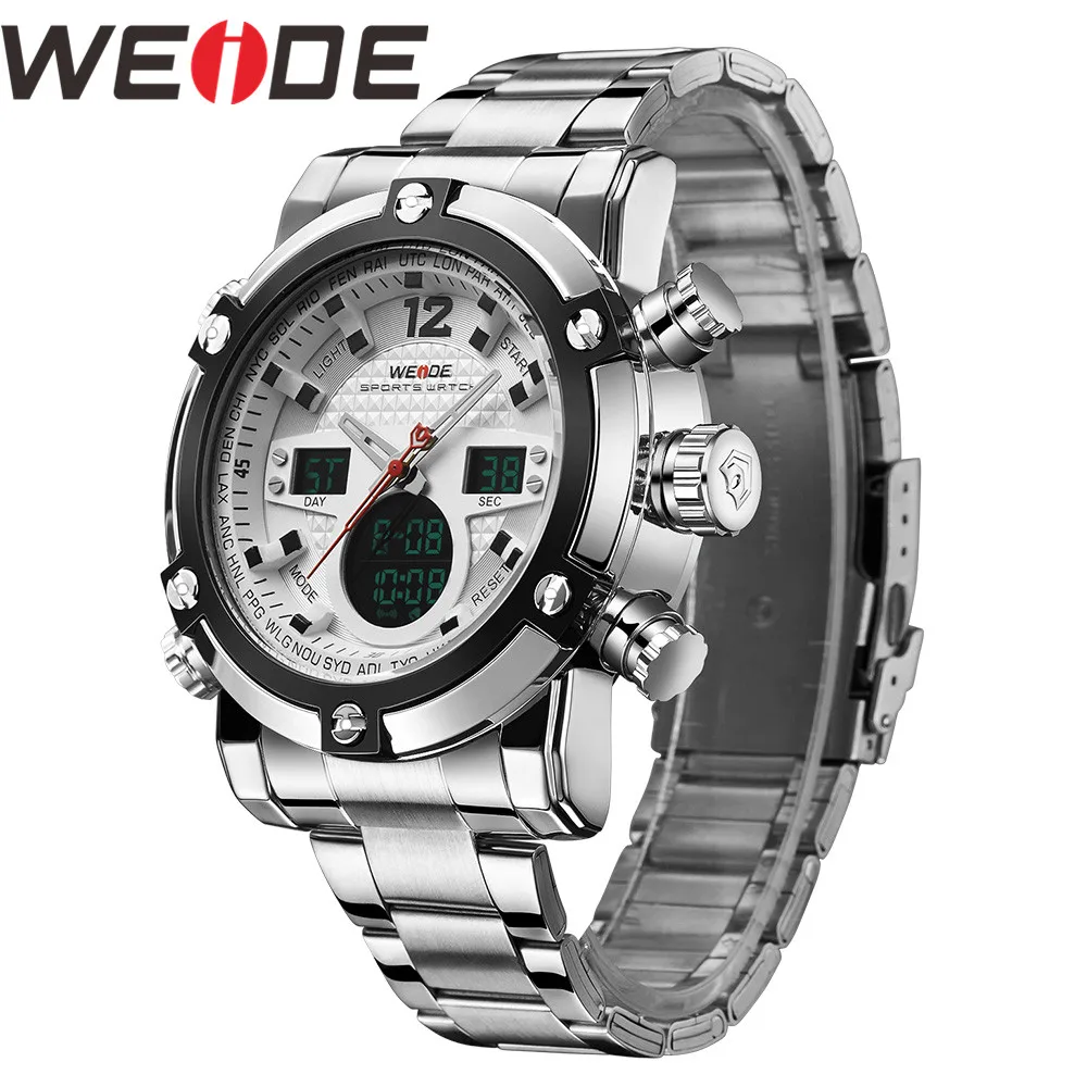 

WEIDE Men Watch Relogio Masculino Quartz Wrist Watch Dual Time Zone Top Brand Military Watch Design Alarm Reloj Hombre Men Watch