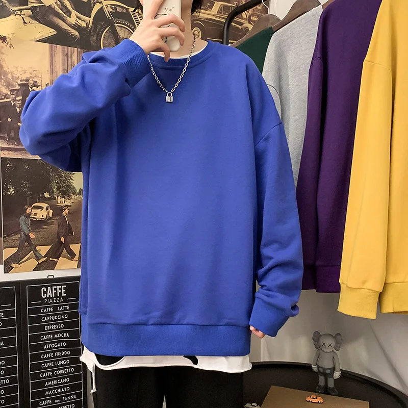 

Autumn Solid Color Hoodie Men's Fashion Casual O-neck Sweatshirt Men Streetwear Hip-hop Loose Pullover Hoodie Mens Hoody