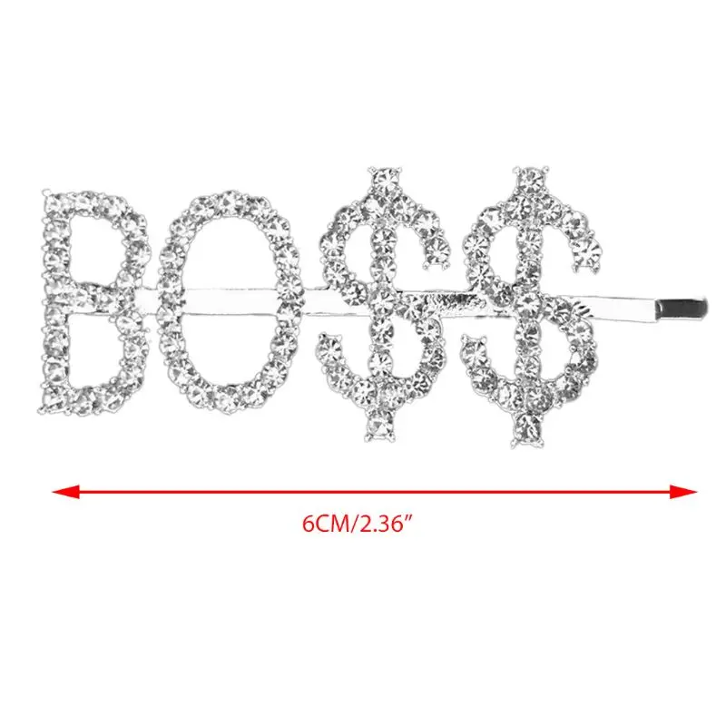 Женские Роскошные блестящие стразы Бобби шпильки забавные буквы знак доллара заколки для волос задние боковые челки вечерние шпильки для укладки