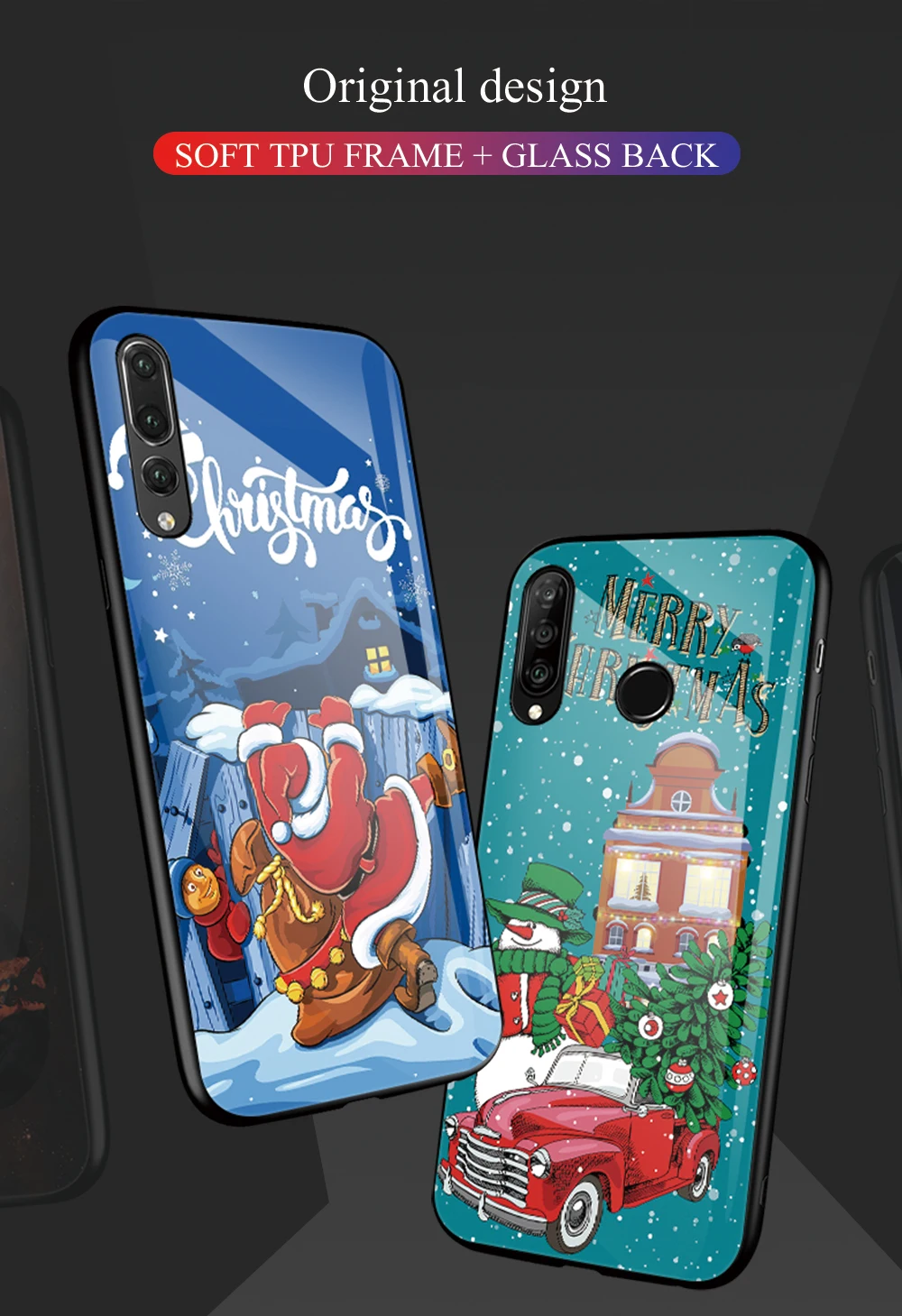 Для huawei P30 Lite чехол с Рождеством чехол из закаленного стекла для huawei mate 9 10 20 30 Pro huawei P9 P10 plus DIY Чехол