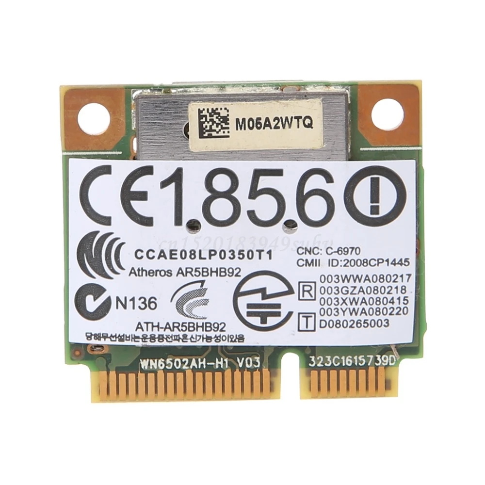 Сетевая карта Atheros AR9280 2 4 ГГц 5 Wi-Fi стандартный размер WLAN Minipci-express AR5BHB92 для Linux Hackintosh