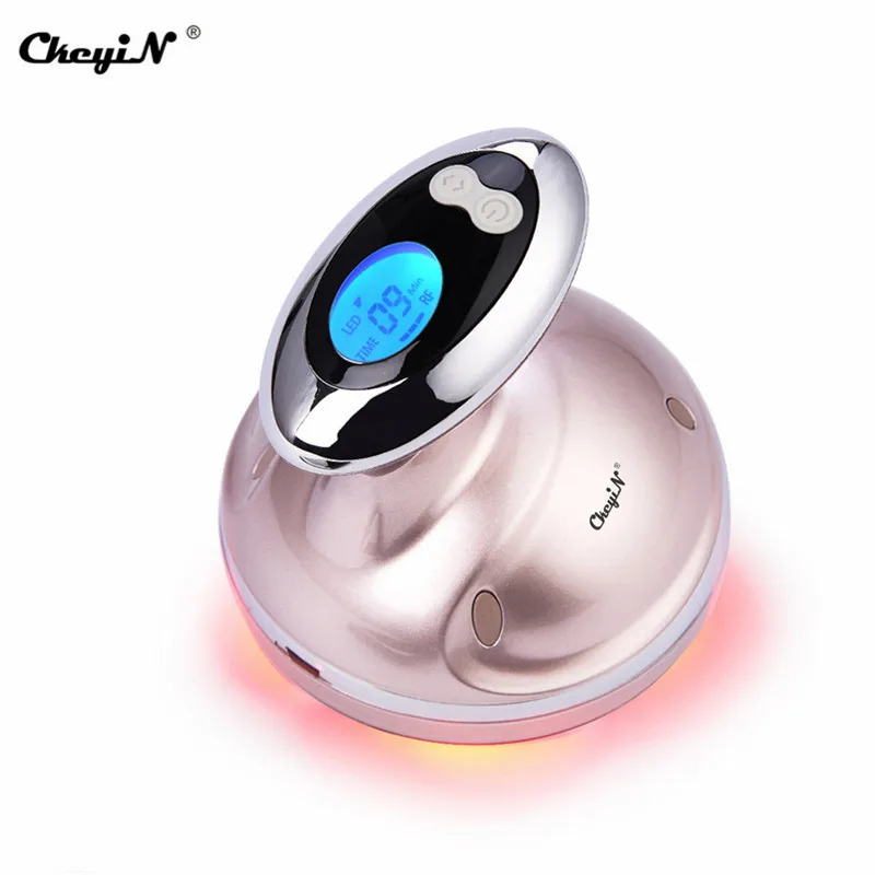 Gold LED Fat Burner Anti Cellulite Lipo Device Skin Tightening Weight Loss Beauty Machin RF Cavitation Ultrasonic Slimming Massager - Цвет: Gold