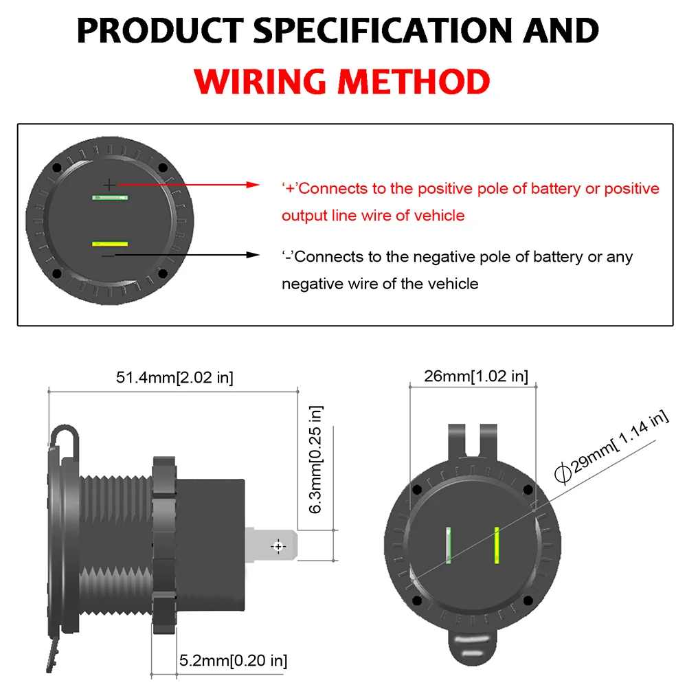 12 V-24 V Dual QC3.0 быстрой зарядки гнездо адаптера Автомобиль Мотоцикл Dual USB Зарядное устройство для мобильных телефонов и планшетов с цифровым Дисплей