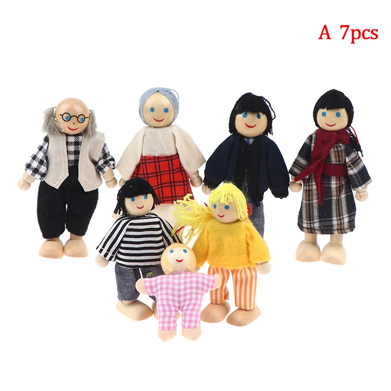 Wooden Dolls Toys Figures Furniture House Family Miniature 7 People Doll  Toy For Kid Child Enfants Brinquedos Infantis Play Toy - AliExpress