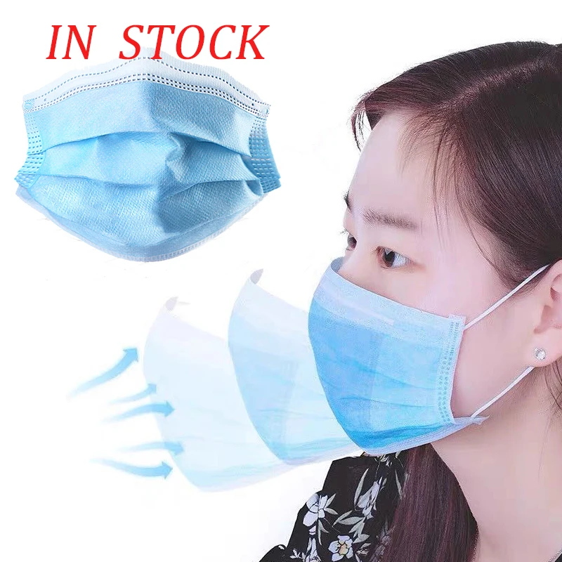 

50Pcs Disposable Masks Antibacterial Safe Protection 3 Layers KN95 Masker Anti Air Pollution Face Mask Breathable Dust Mask