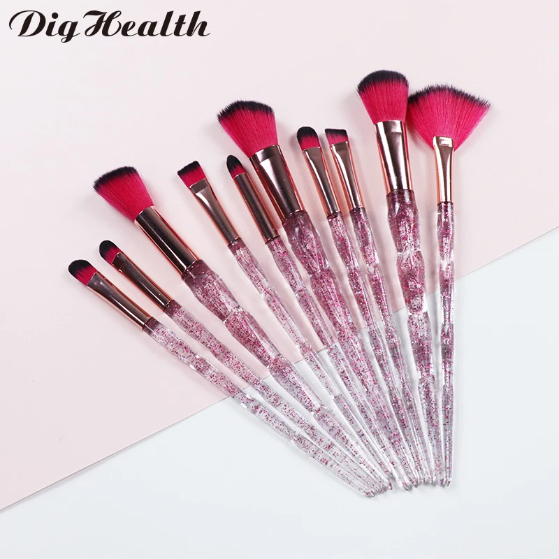 

Dighealth Makeup Brushes Set Professional Foundation Powder Blush Eye Shadow Brushes Cosmetic Makeup Tools Crystal Make Up Brush
