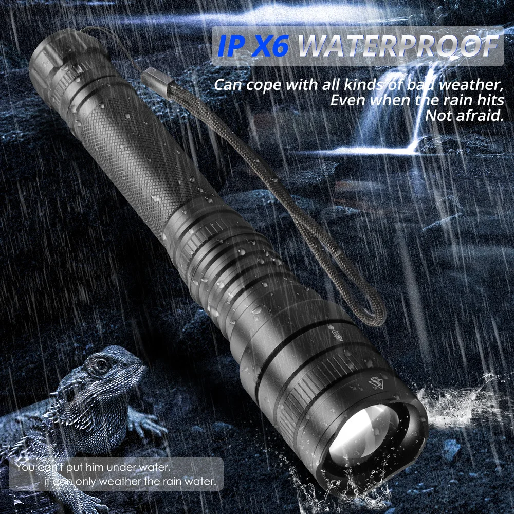 XHP70.2 ультра яркий светодиодный фонарик водонепроницаемый фонарь светодиодный фонарь XHP50 USB Перезаряжаемый 18650 Аккумулятор для кемпинга, рыбалки