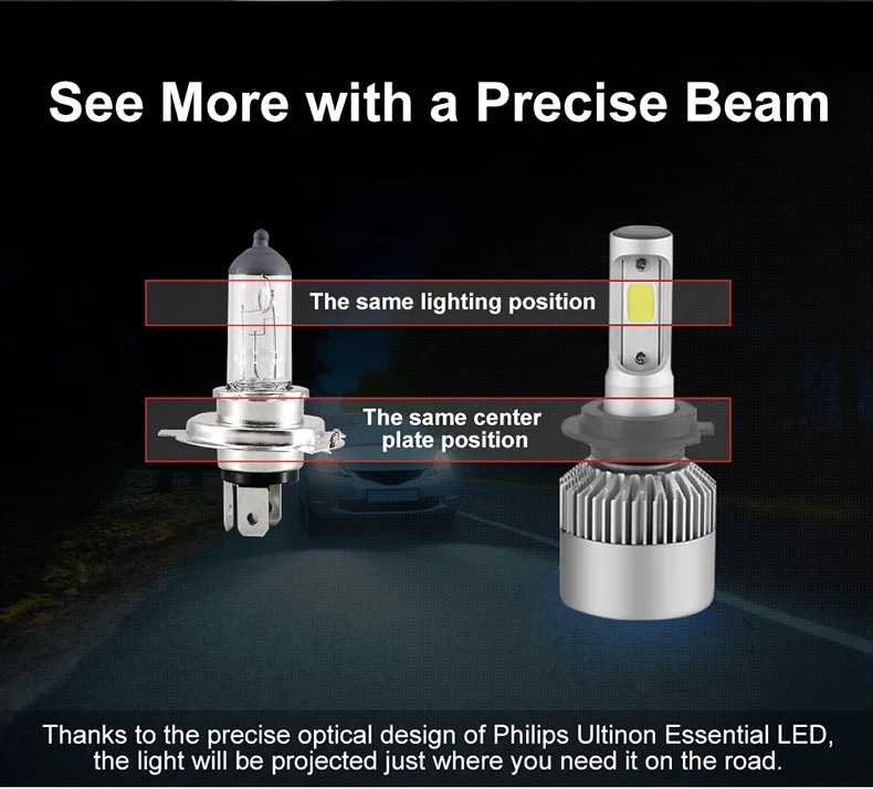 Car Headlight H7 LED H4 LED H1 H11 H3 H13 880 881 9004 9005 9006 9007 72W 7600LM 6500K 12V 24V Auto Headlamp COB Fog Light Bul