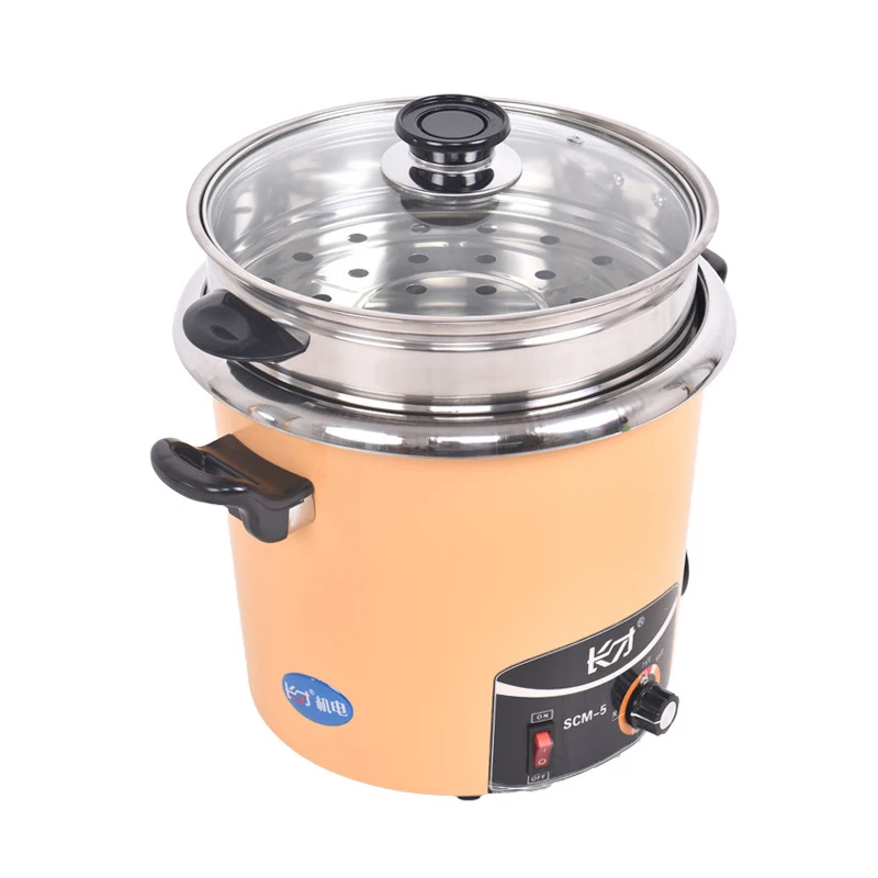 Large Capacity 5L Electric Food Steamer Commercial Stainless Steel Food Cooker 7 Gears Power Timing Heat Preservation Cookers