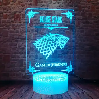 

Cool 3D Illusion LED Desk Nightlight Colorful Changing Light Game of Thrones Emblem Model action & toy figures