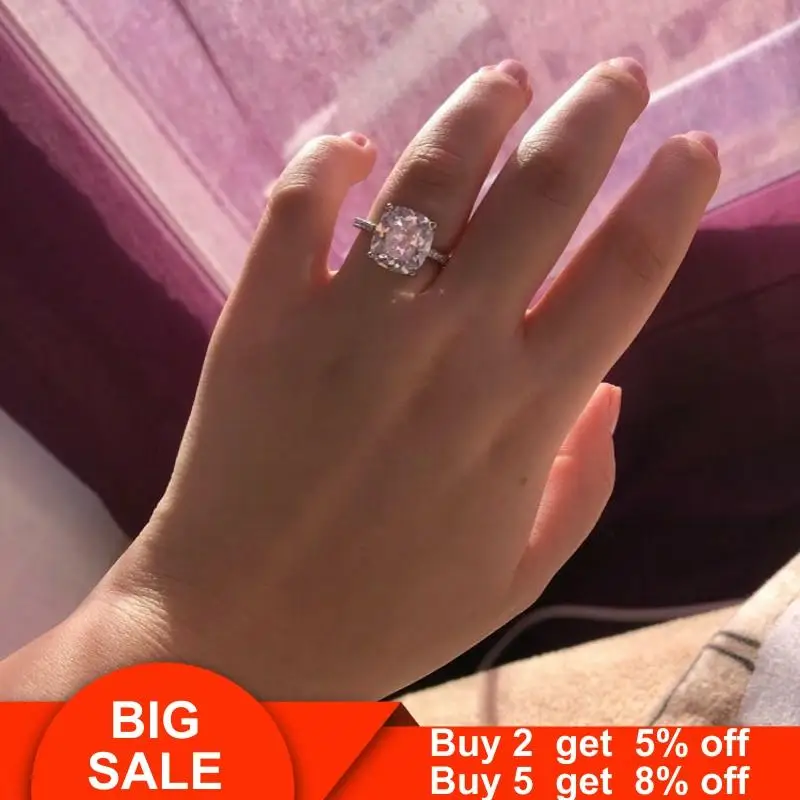 Роскошные женские туфли-лодочки Кольцо Настоящее 925 стерлингового серебра 4ct AAAAA