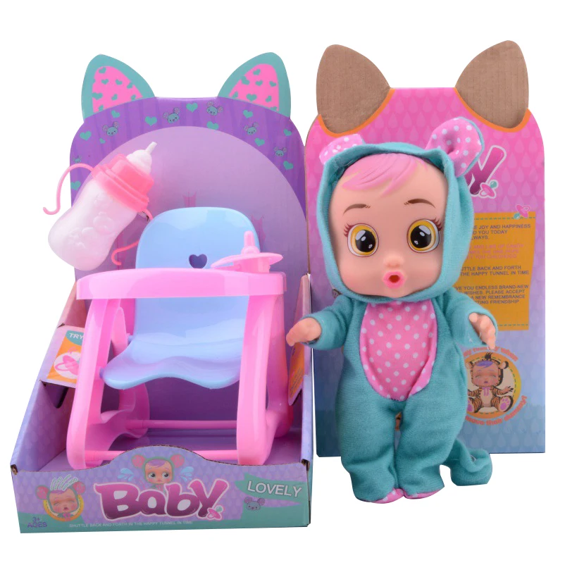Cry doll 10 дюймов слеза младенцев силиконовые Inteiro Реалистичная кукла reborn baby Doll Волшебные слезы куклы игрушки для детей Сюрприз подарок