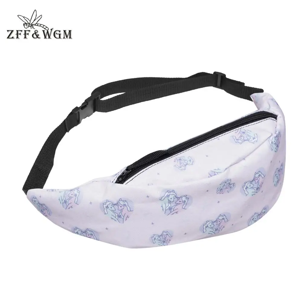 

ZFF&WGm 3D Print 2019 Bags For Women Pack Waist Bag Minimalist Bum Bag Designer Zipper Rening Belt Waist Pack Sports Bag