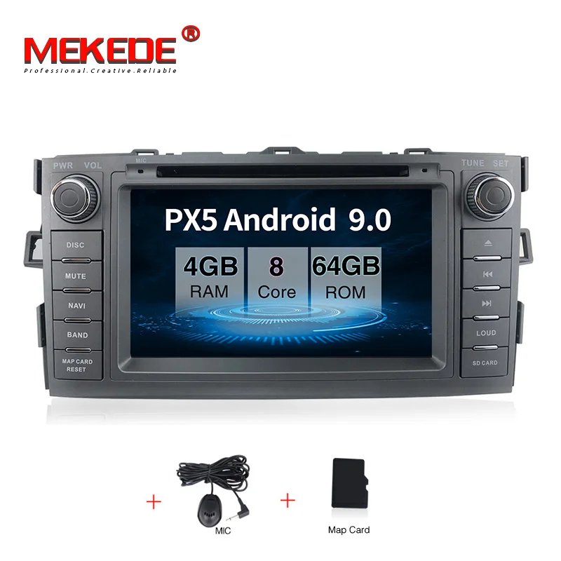 HD 4+ 64G PX5 Android 9,0 Автомобильный мультимедийный плеер 2 din автомобильный радиоприемник для Toyota AURIS 2006-2011 с навигационным стерео головным устройством - Цвет: 64G CAR DVD