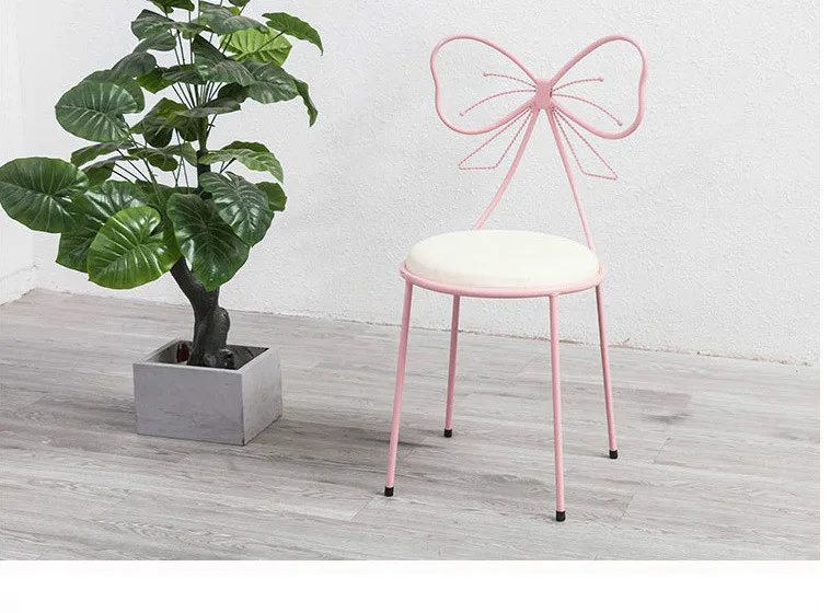 Нордическая спальня железное искусство косметическое кресло креативная Кондитерская девушка бабочка стул питание магазин молочный чай магазин обеденный стул