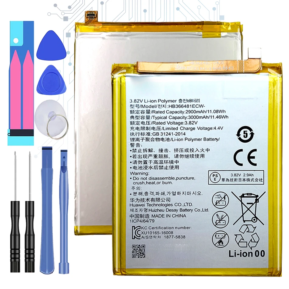 HB366481ECW Battery For Huawei GR3 2017 /Honor 8 9 Lite / P8 lite P9 pra-lx1 PRA LX1 pra-la1 PRA-L100 PRA-TL10 | Мобильные телефоны