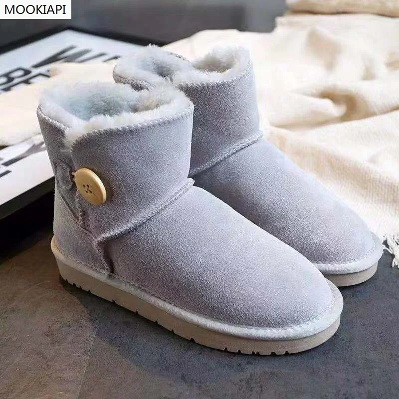 

In 2019, China's most fashionable women's snow boots, real cowhide, artificial hair, a variety of colors, women's shoes