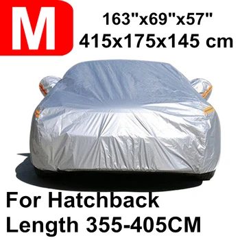 

415 cm 163inch Hatchback 190T Waterproof Car Covers Dust Rain Snow UV Protection For Audi A1 S3 DDD i3 Honda