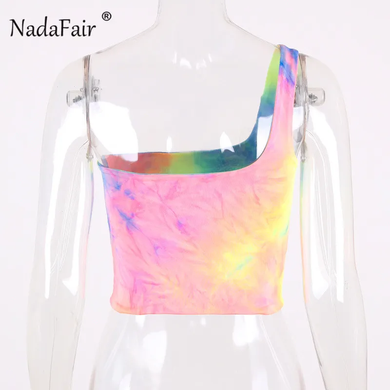 Nadafair укороченный топ на одно плечо, повседневные Сексуальные вечерние шорты для пляжного клуба, женский летний топ с завязками