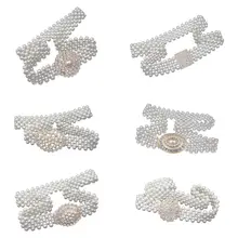 Женская свадебная имитация жемчуга стрейч пояс-цепочка с пряжкой из горного хрусталя свадебное, бальное платье декоративные украшения