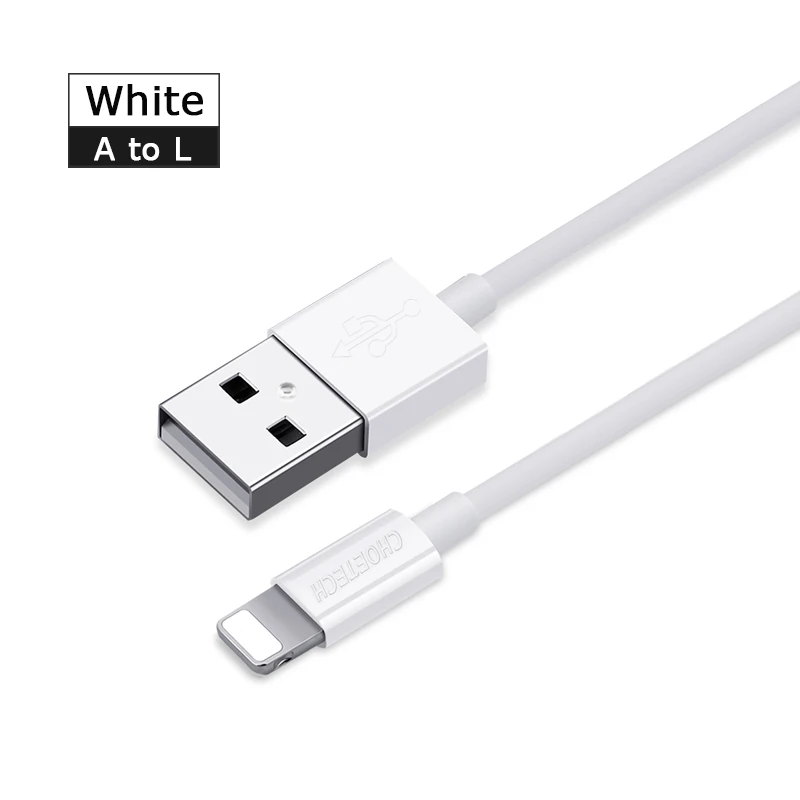 CHOETECH USB кабель для iPhone 11 11 Pro Max Xs Xr X 8 7 ipad 0,6 A кабель для быстрой зарядки 1,2 м 1,8 м кабель для зарядки iPhone - Цвет: Белый