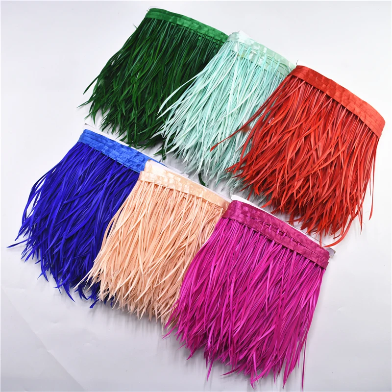 

1Meters Pruning Goose Feathers Trims Ribbon Fringe 6-8" Pheasant Feather for Crafts Feathers for Jewelry Making Plumas Carnival