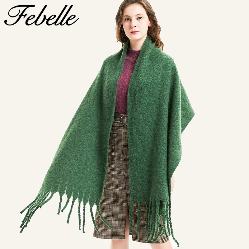Кашемировый женский шарф Febelle на осень и зиму женские шарфы пончо из
