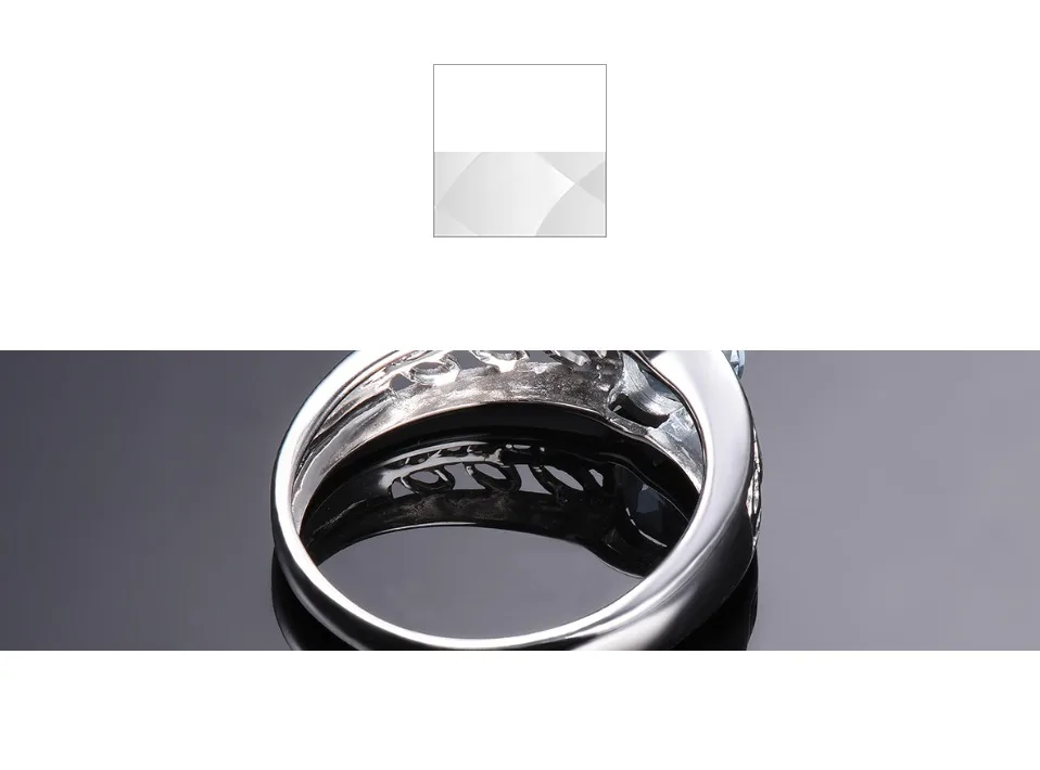 Обручальное кольцо, 1.16Ct, натуральный драгоценный камень, аквамарин, Одноцветный, 10 к, белое золото, хорошее модное ювелирное изделие с камнем для женщин, подарок, новинка