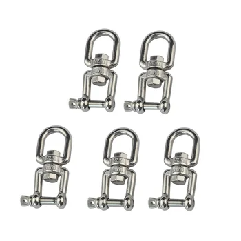 

5PCS Stainless Steel Double Eye Bolt Swivel Eye Hook Ring Chain Connector Joints 4mm 5mm 6mm 8mm 10mm For Marine Boat Anchor