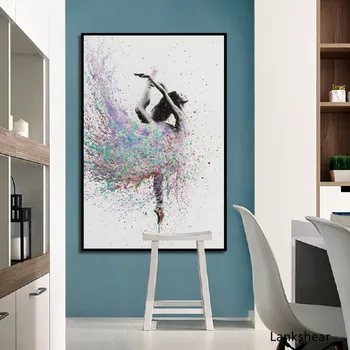 

Modern Minimalist Abstract Oil Canvas Painting Ballerina Beauty Art Poster Nordic Decoration Wall Pictures For Girl's Room