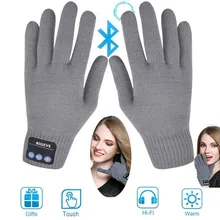 Проводящие зимние перчатки Чувствительная обработка сенсорного экрана беспроводные Bluetooth перчатки встроенные стереодинамики подарок на День Благодарения