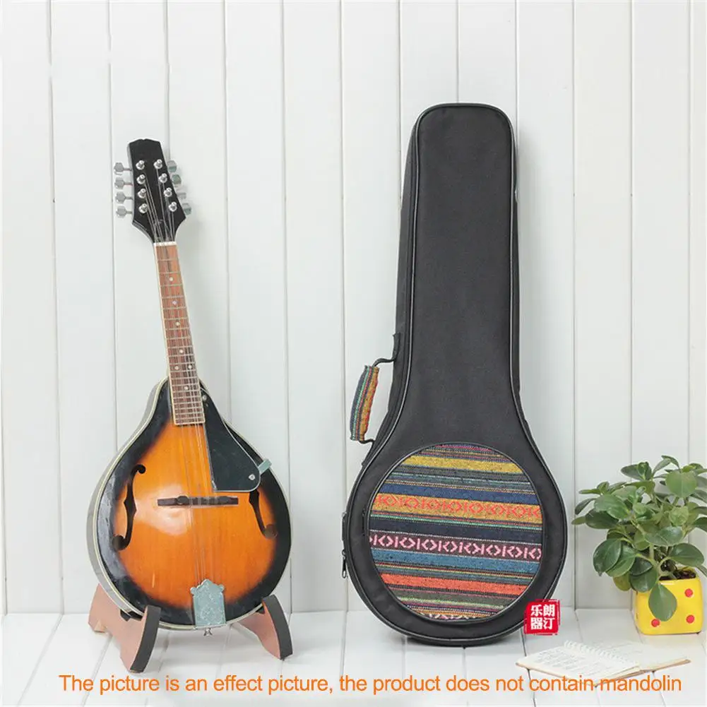 

High quality Ethnic Style A Shape Mandolin Bag for Mandolin Thicken Shoulder Gig Bag Case Frabic Black