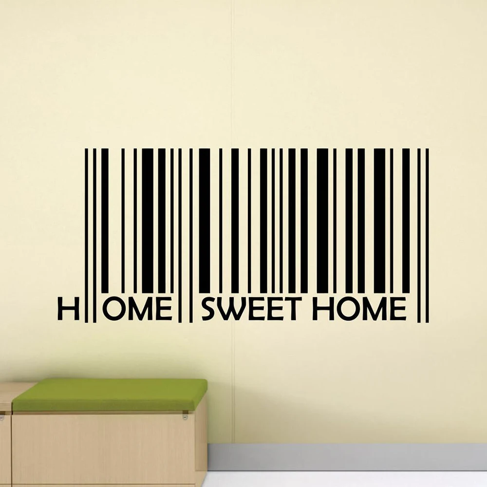 

Home Sweet Home Wall Decal Barcode Decals House Hallway Decor Quote Family Gift Poster Vinyl Sticker Decoration Entryway P667