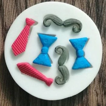 

Tiny Bow Tie Mustache Silicone Mold for Fondant Sugarcraft Mould Gum Paste Chocolate Craft Cake Tool 5.7*5.7*1.0cm