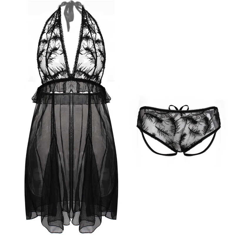 

Freeshipping Promotion2020 Sexy Lingerie Perspective Beautiful White Gauze Strapless Lace Temptation Strap Nightdress