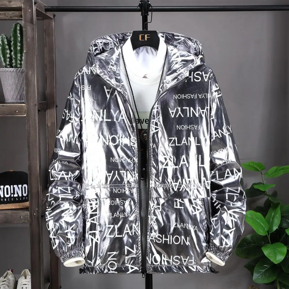 Glossy Jacket Men Gold Silver Color Spring Autumn Jackets Hip Hop Streetwear New Fashion Trend Outerwear Windbreaker Coa Glossy Jacket Men Gold Silver Color Spring Autumn Jackets Hip Hop Streetwear New Fashion Trend Outerwear Windbreaker Coa