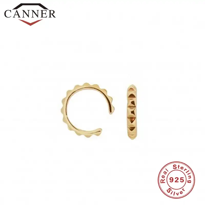 925 Серебряная запонка обертывание серьги Геометрическая бусина заклепки tide круг персональные зажимы для ушей без проколов Отверстие клип с...