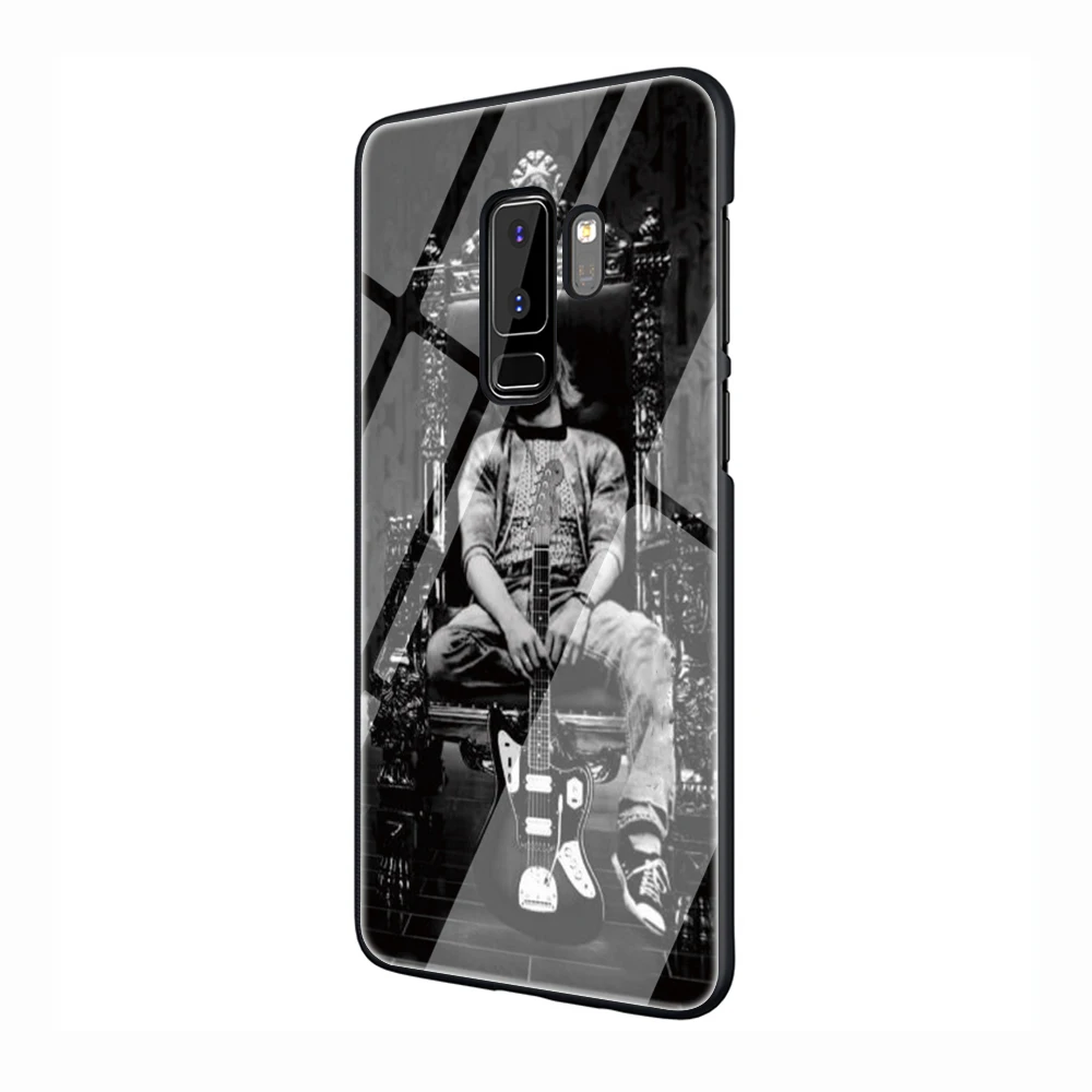 EWAU лого нирваны закаленное Стекло чехол для телефона чехол для samsung Galaxy S7 край S8 9 10 Plus, Note 8, 9, 10, A10 20 30 40 50 60 70 - Цвет: G7