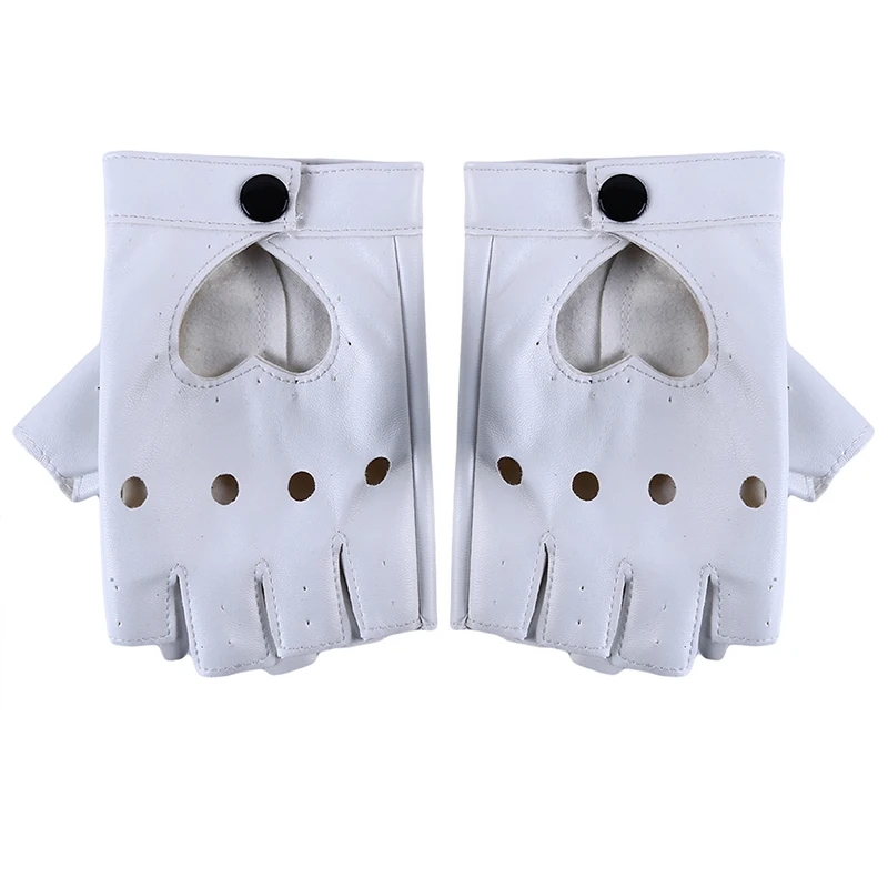white Модные кожаные перчатки Luvas Guantes Mujer для женщин девочек многоцветный красный черный белый любящее твердое сердце варежки - Цвет: white