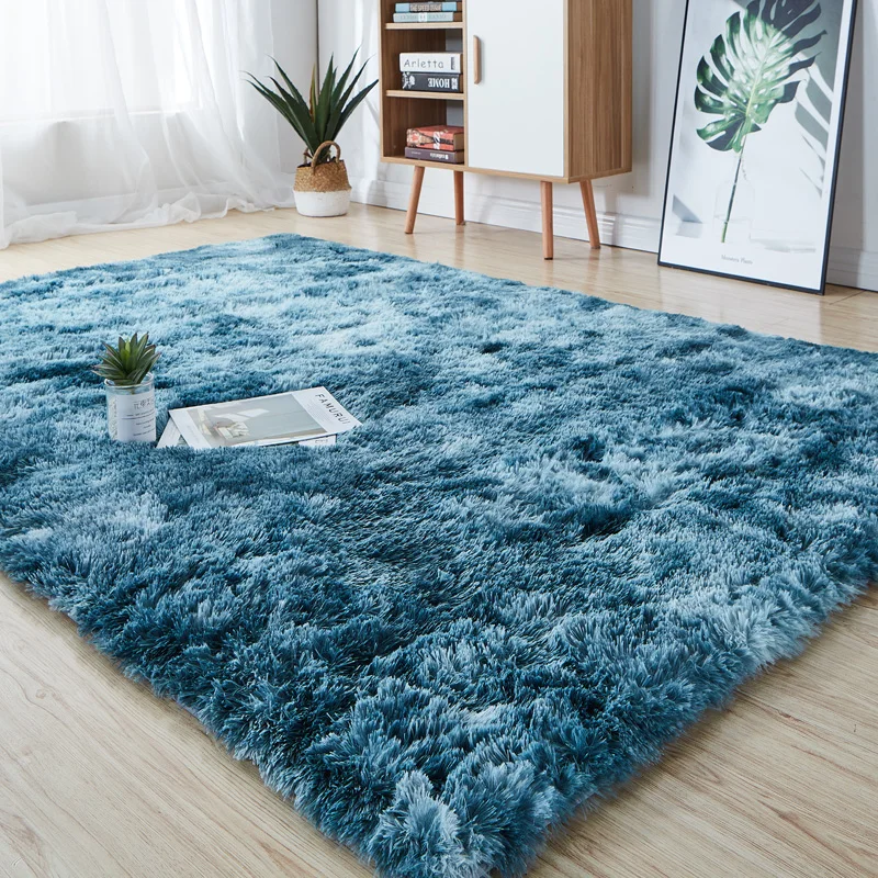Rainbow carpet gradient tie-dye plush rug living room coffee table pad carpet bedroom bedside bay window rug baby crawling mat