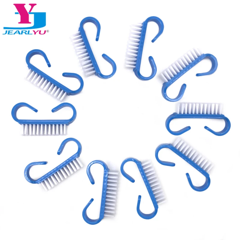 100pc Nail Cleaning Brush Handle Blue Plastic UV Gel Nails Remove Dust Clean Care Nail Art Manicure Pedicure Tool Makeup Set Hot