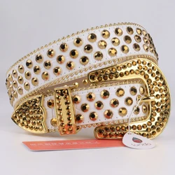 Fashionable Waist Belts For Women Rhinestone Cowboy Belt Western Cowgirl Crystal Studded Belt Buckle Luxe Diamond Leather Strap