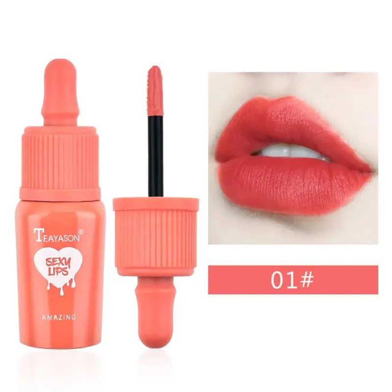 TEAYASON Lip Gloss Baby Bottle Dye Lip Liquid 6Color Matte Lip stain Lip Blam Lasting Non-fading Non-stick Liquid Lipstick TSLM1