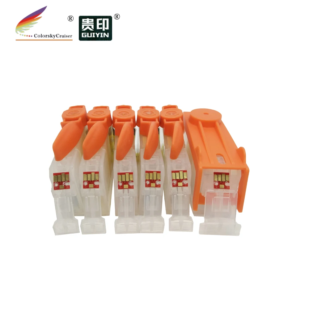 (RCC325 6) Заправляемый картридж с чернилами для Canon BCI325 BCI 325 BCI326 EOS PIXMA MG8130 MG6130 K/C/M/Y/GY|ink