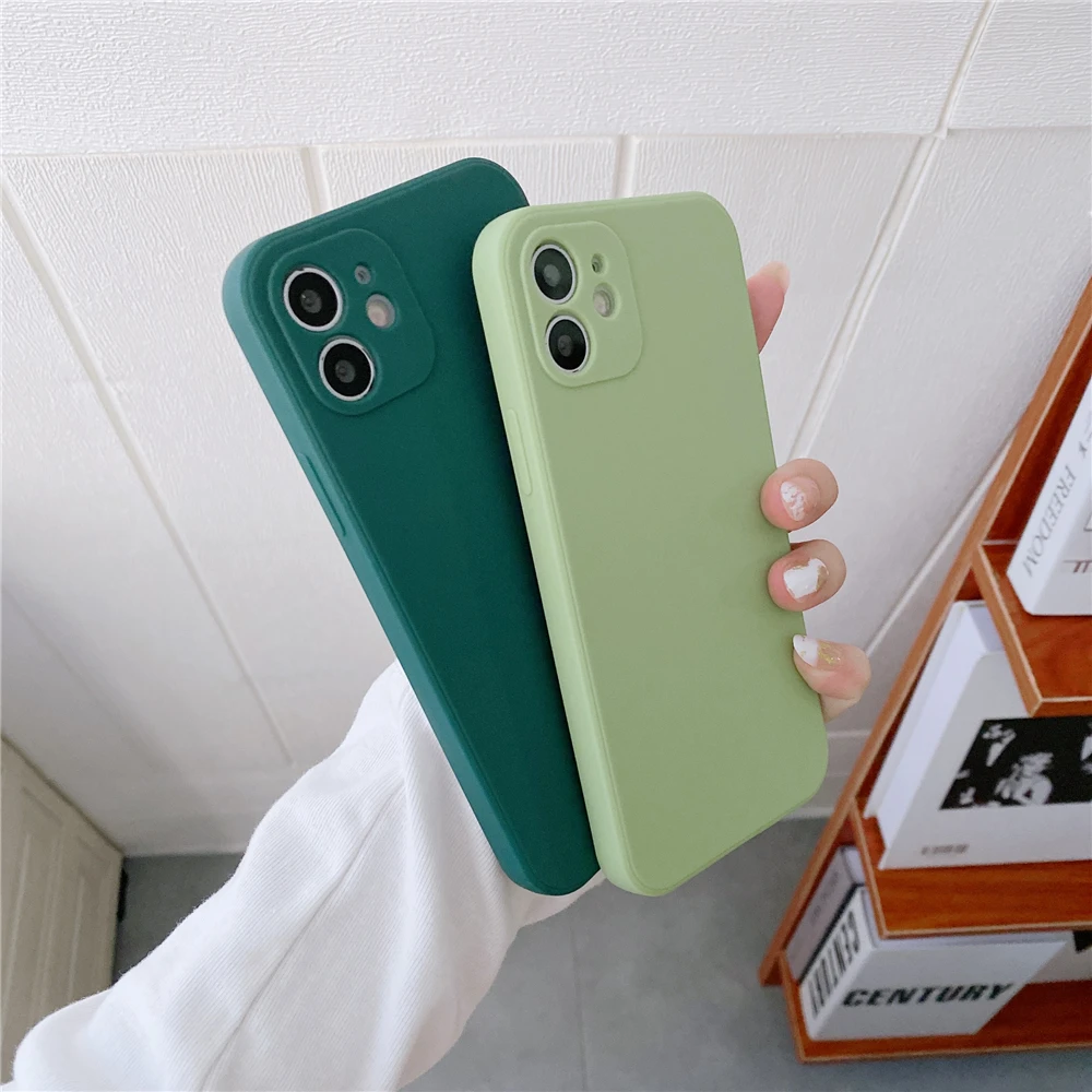 Soft Silicone Candy Colour Phone Case For iPhone 11 12 Pro Max 13Mini Camera Protection XS X XR 7 8 Plus SE2020 Matte Shockproof