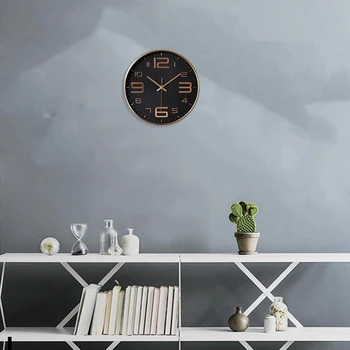 

Wall Clock - 12 Inch Rose Gold Silent Non Ticking Quality Operated Easy to Read Decorative Modern Design