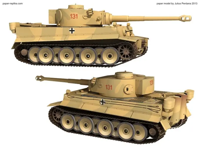 Tiger Tank Sand White Version 3D Paper Model DIY|Картонные конструкторы| |